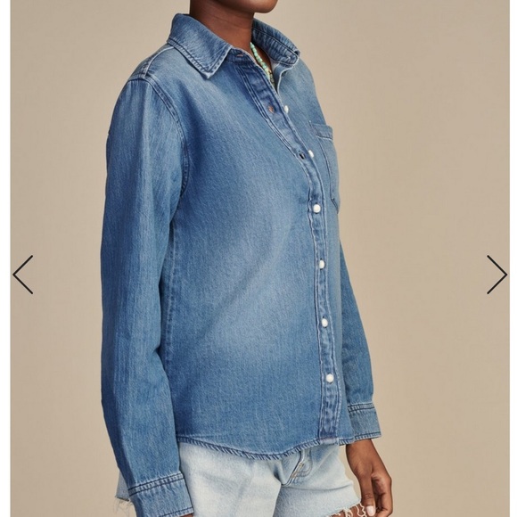 Lucky Brand Demin/Chambray Shirt button-down Size-L - Picture 4 of 11